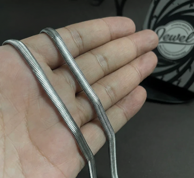 Silver & Black Snake chain Hand Braclet